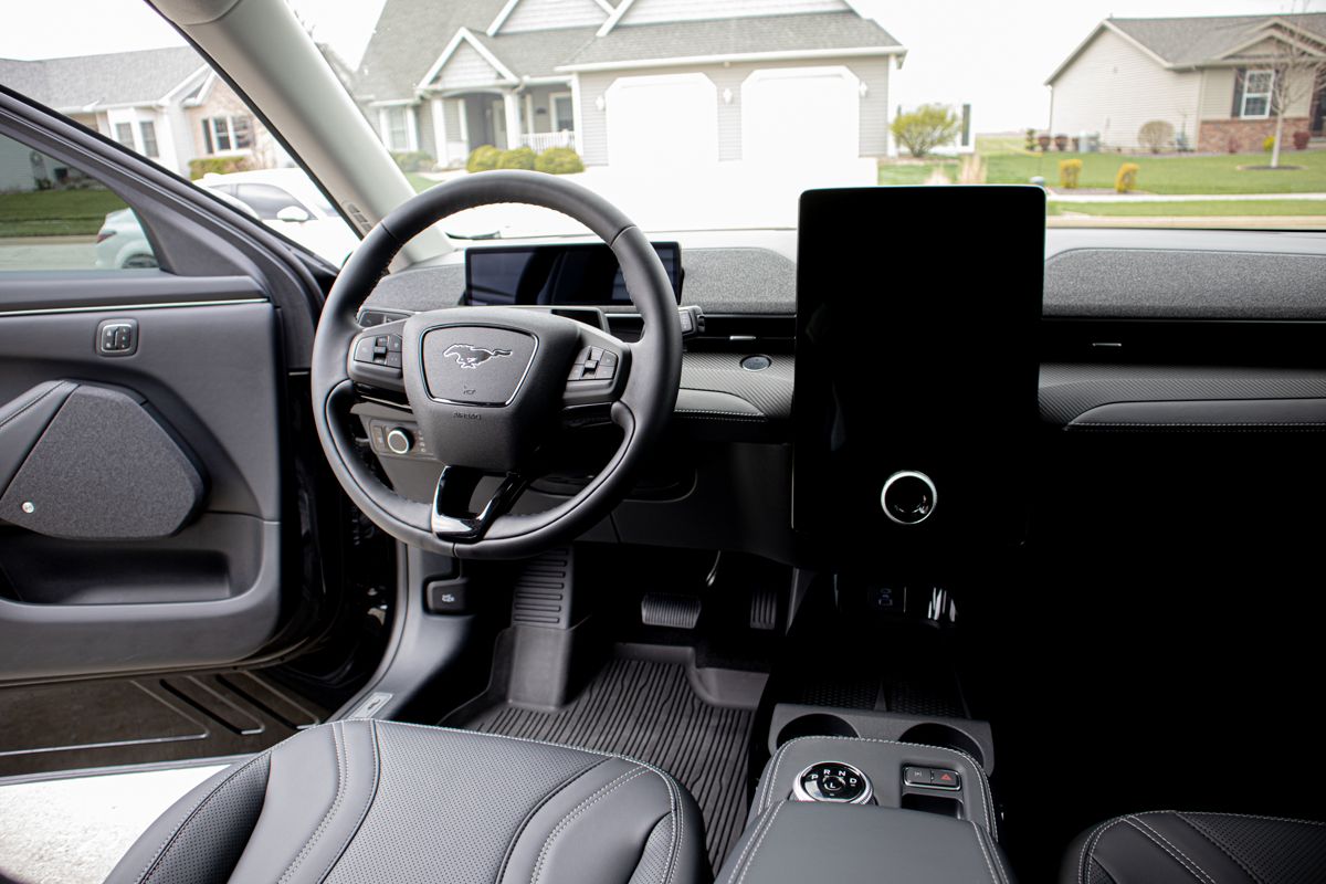 Spotless Mustang Mach-E interior and dashboard after detailing